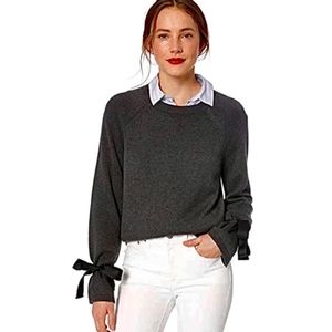 J. Crew Grey Tie sleeve sweater